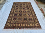 Large Afghan Handwoven Rug 9.8x6.5ft , Gandum Naksha Modern Rug, Turkmen Wool Geometric Rug, Living Room Rug, Bedroom Rug 300x200 cm
