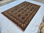 Large Afghan Handwoven Rug 9.8x6.5ft , Gandum Naksha Modern Rug, Turkmen Wool Geometric Rug, Living Room Rug, Bedroom Rug 300x200 cm