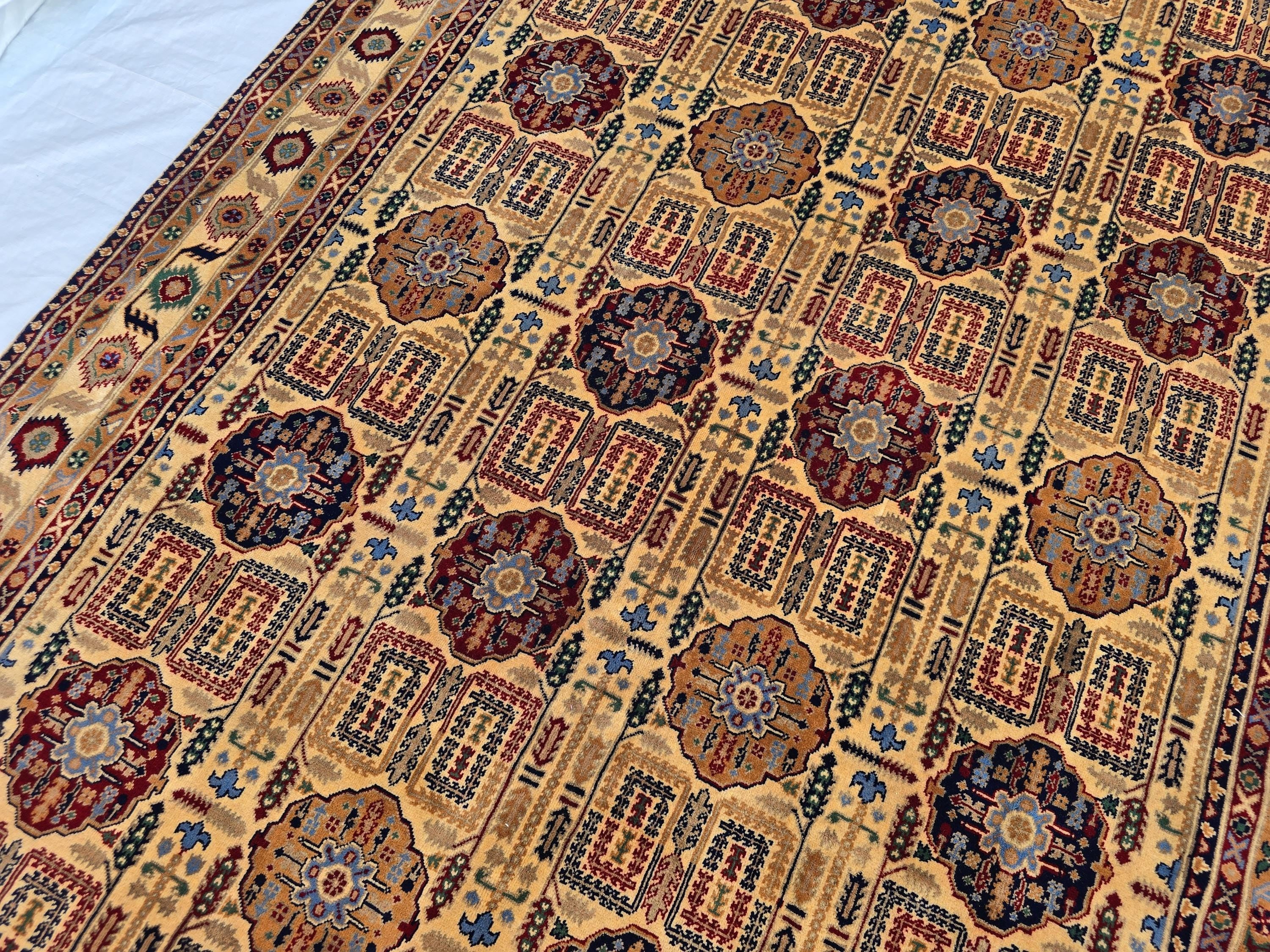 Large Afghan Handwoven Rug 9.8x6.5ft , Gandum Naksha Modern Rug, Turkmen Wool Geometric Rug, Living Room Rug, Bedroom Rug 300x200 cm
