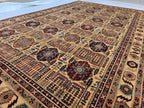 Large Afghan Handwoven Rug 9.8x6.5ft , Gandum Naksha Modern Rug, Turkmen Wool Geometric Rug, Living Room Rug, Bedroom Rug 300x200 cm