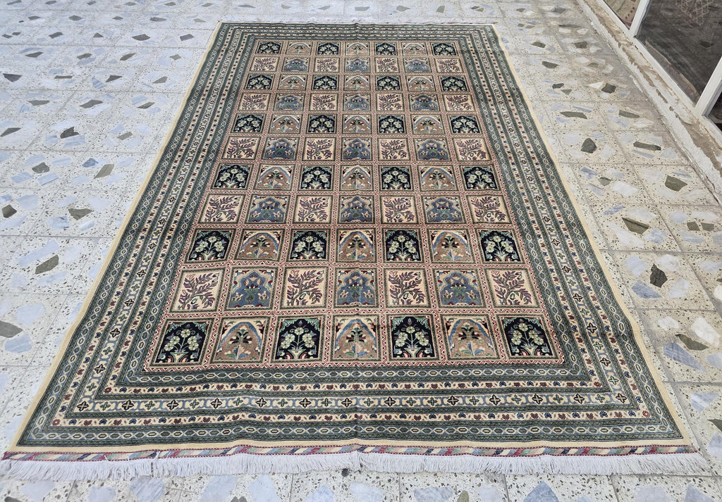 7x10ft, Handwoven Afghan Ayni Rug, Turkmen Large Wool Area Rug, Boho Home Decor Carpet, Living Room Rug, Bedroom Rug, 300x206 cm