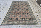 7x10ft, Handwoven Afghan Ayni Rug, Turkmen Large Wool Area Rug, Boho Home Decor Carpet, Living Room Rug, Bedroom Rug, 300x206 cm