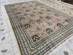 7x10ft, Handwoven Afghan Ayni Rug, Turkmen Large Wool Area Rug, Boho Home Decor Carpet, Living Room Rug, Bedroom Rug, 300x206 cm