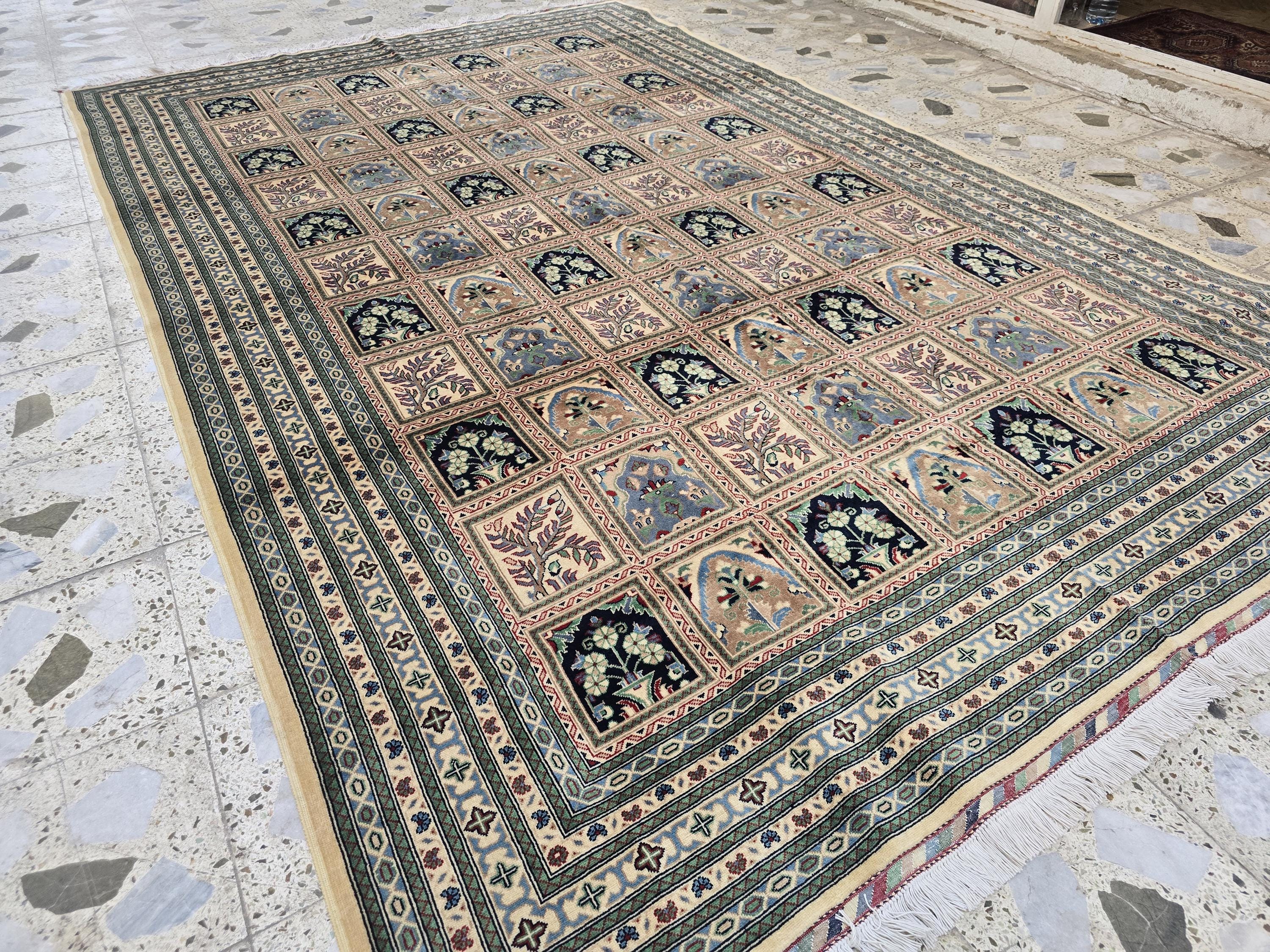 7x10ft, Handwoven Afghan Ayni Rug, Turkmen Large Wool Area Rug, Boho Home Decor Carpet, Living Room Rug, Bedroom Rug, 300x206 cm