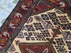 4x6 Afghan Herati Rug, Turkmen Geometric Wool Area Rug, Living Room Rug, Bedroom Rug, Accent size Rug, Office Decor Rug, Wall Hanging Rug
