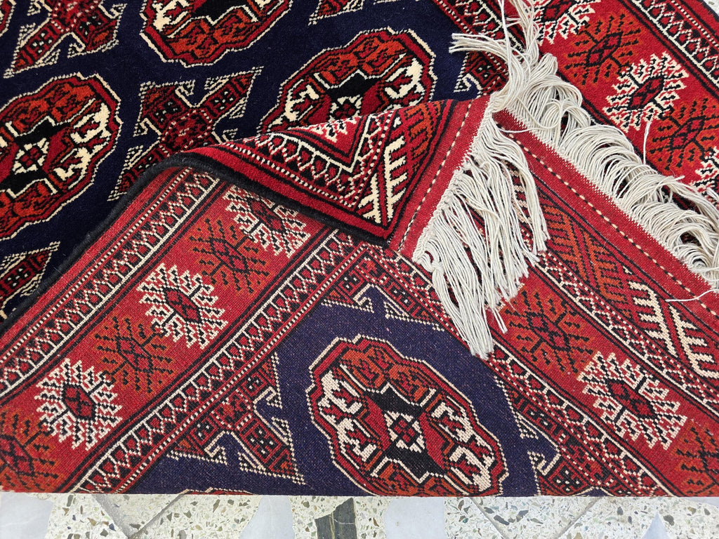 3x5 Ahal Gul Handwoven Afghan Wall Hanging Rug, Turkmen Handwoven Oriental Wool Rug, Living Room Rug, Bedroom Rug, Office Decor Rug