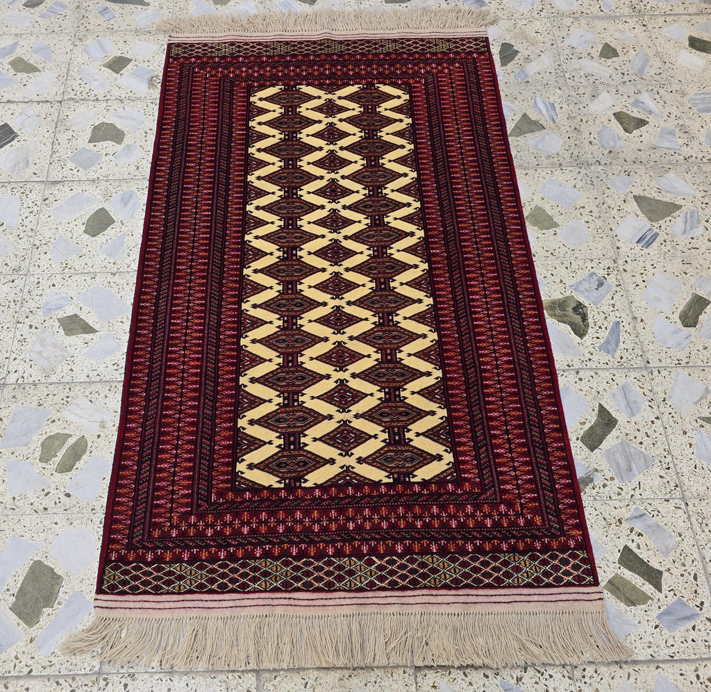 3x5 Zahir Shahi Afghan Handmwoven Rug, Turkmen Wool Wall Hanging Decorative Rug, Perfect for Living Room Decor, Office Or Bedroom Decor