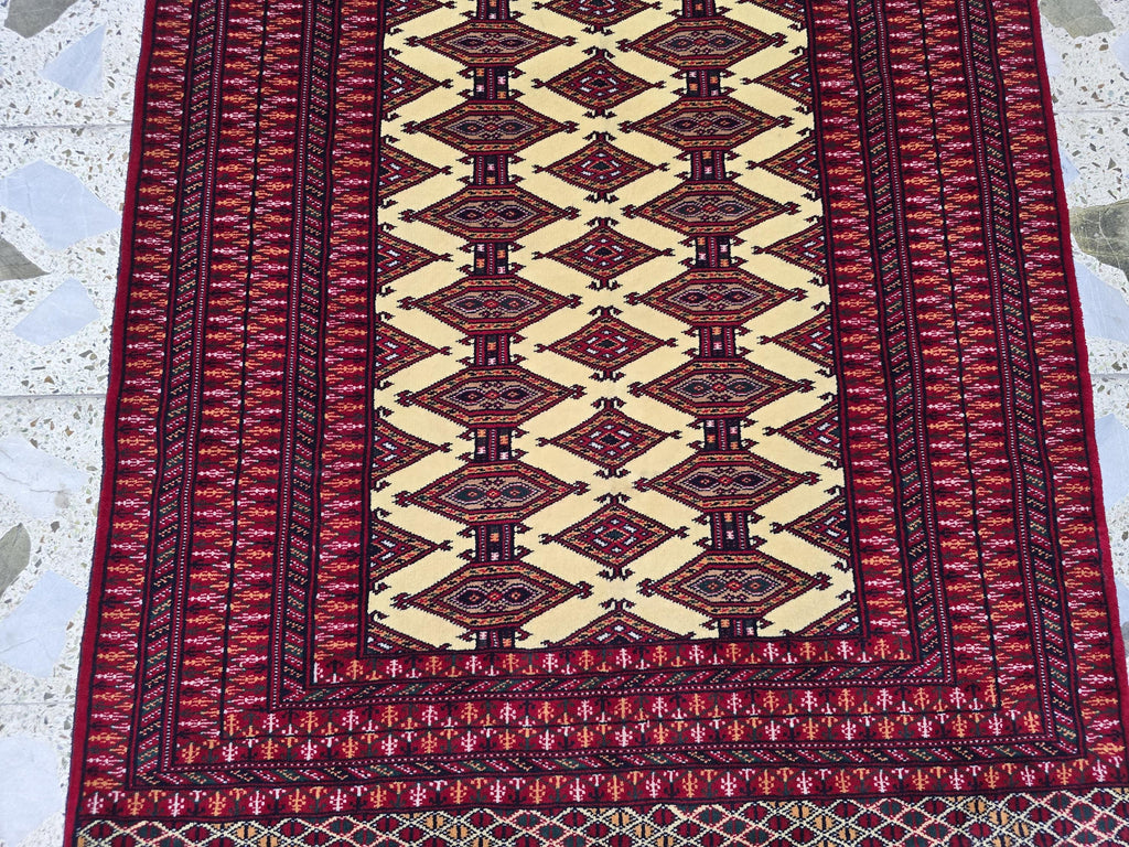 3x5 Zahir Shahi Afghan Handmwoven Rug, Turkmen Wool Wall Hanging Decorative Rug, Perfect for Living Room Decor, Office Or Bedroom Decor