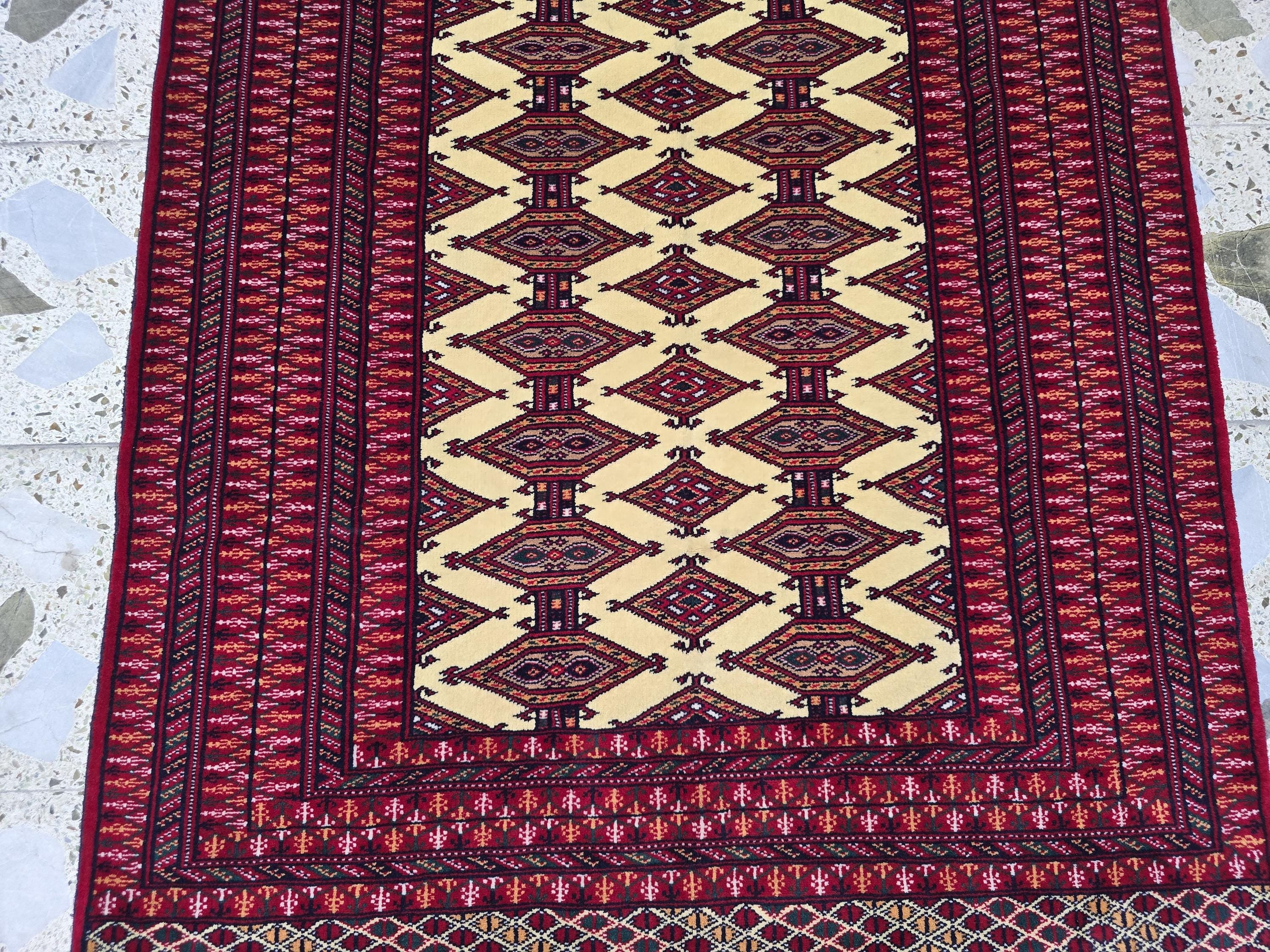 3x5 Zahir Shahi Afghan Handmwoven Rug, Turkmen Wool Wall Hanging Decorative Rug, Perfect for Living Room Decor, Office Or Bedroom Decor