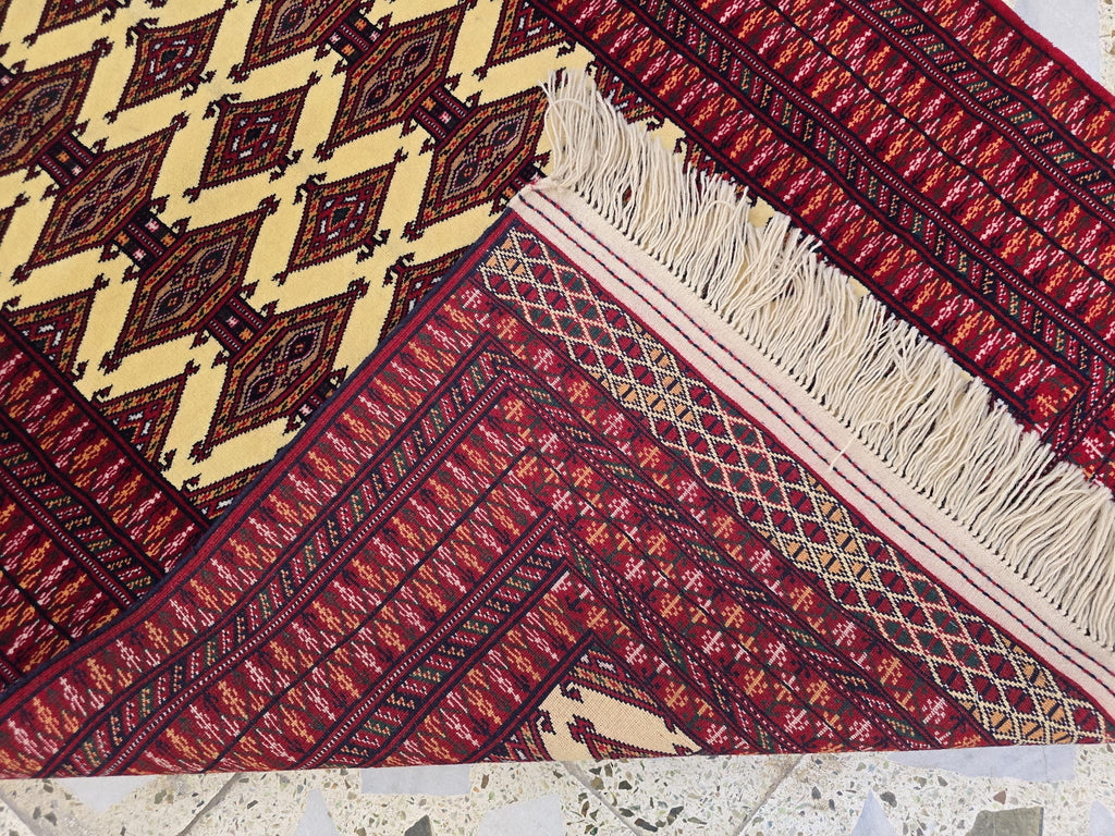 3x5 Zahir Shahi Afghan Handmwoven Rug, Turkmen Wool Wall Hanging Decorative Rug, Perfect for Living Room Decor, Office Or Bedroom Decor