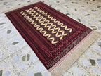 3x5 Zahir Shahi Afghan Handmwoven Rug, Turkmen Wool Wall Hanging Decorative Rug, Perfect for Living Room Decor, Office Or Bedroom Decor