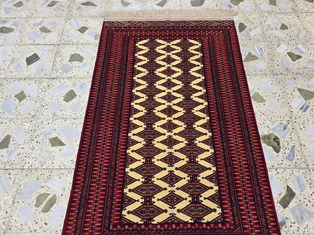 3x5 Zahir Shahi Afghan Handmwoven Rug, Turkmen Wool Wall Hanging Decorative Rug, Perfect for Living Room Decor, Office Or Bedroom Decor