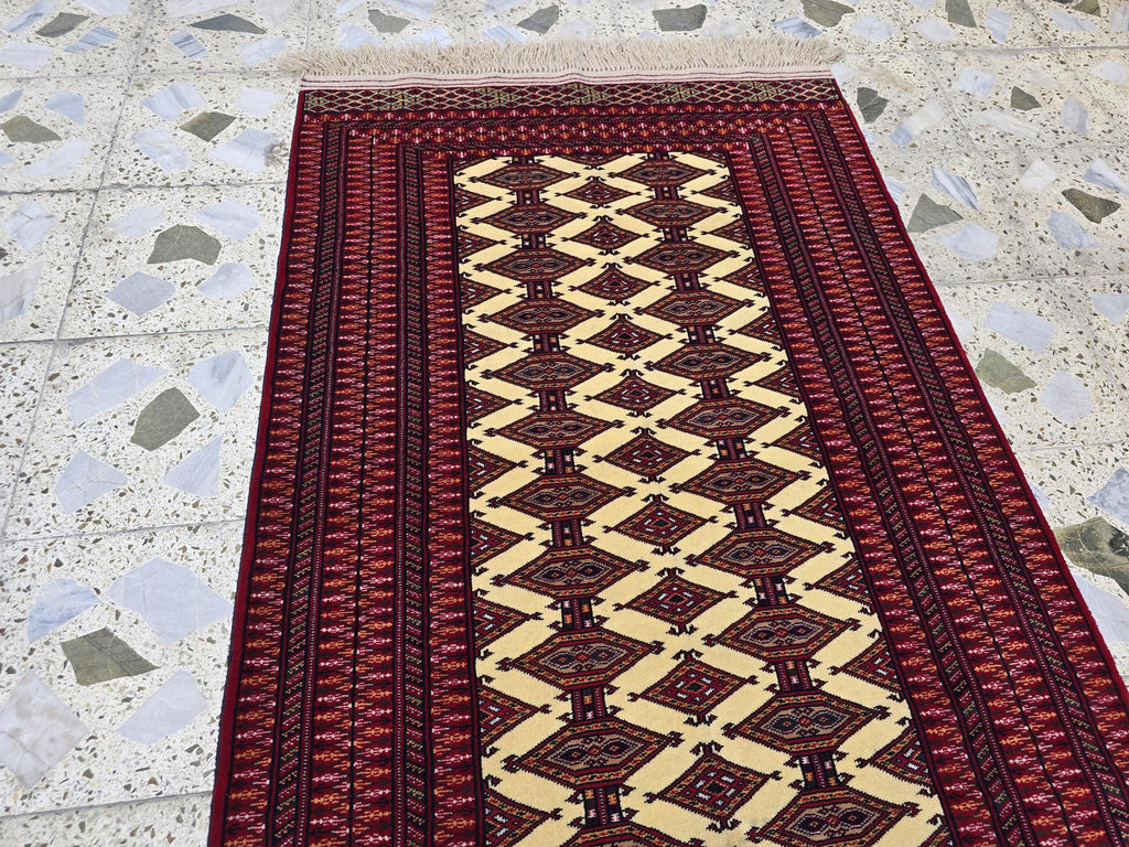 3x5 Zahir Shahi Afghan Handmwoven Rug, Turkmen Wool Wall Hanging Decorative Rug, Perfect for Living Room Decor, Office Or Bedroom Decor