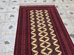 3x5 Zahir Shahi Afghan Handmwoven Rug, Turkmen Wool Wall Hanging Decorative Rug, Perfect for Living Room Decor, Office Or Bedroom Decor
