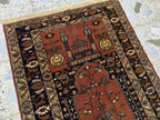 Handwoven Prayer Mat 3.6x2.6ft, Turkmen Wool Handmade Rugs, Wall Hanging Rug, Collectible Afghan Rug