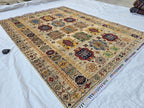 5x7 Turkmen Handwoven Medium Size Modern Rug, Afghan Tribal Geometric Wool Area Rug, Rug for Living Room, Bedroom Rug 218x168 cm