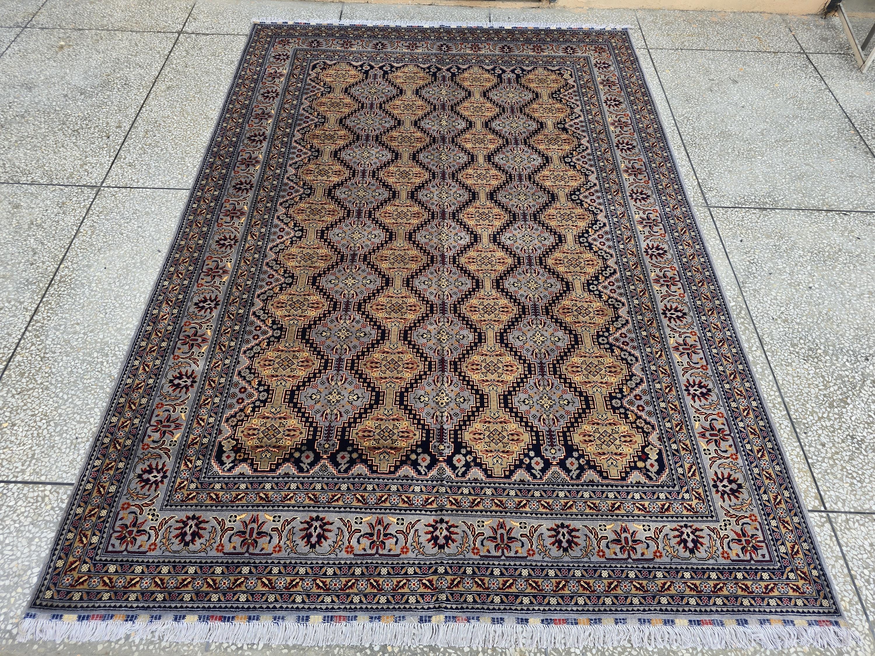 8x11ft, Large Handwoven Tribal Afghan Carpet, Turkmen Geometric Wool Area Rug, Boho Home Decor, Living Room Rug, Bedroom Rug 363x250 cm