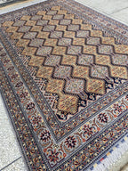 8x11ft, Large Handwoven Tribal Afghan Carpet, Turkmen Geometric Wool Area Rug, Boho Home Decor, Living Room Rug, Bedroom Rug 363x250 cm