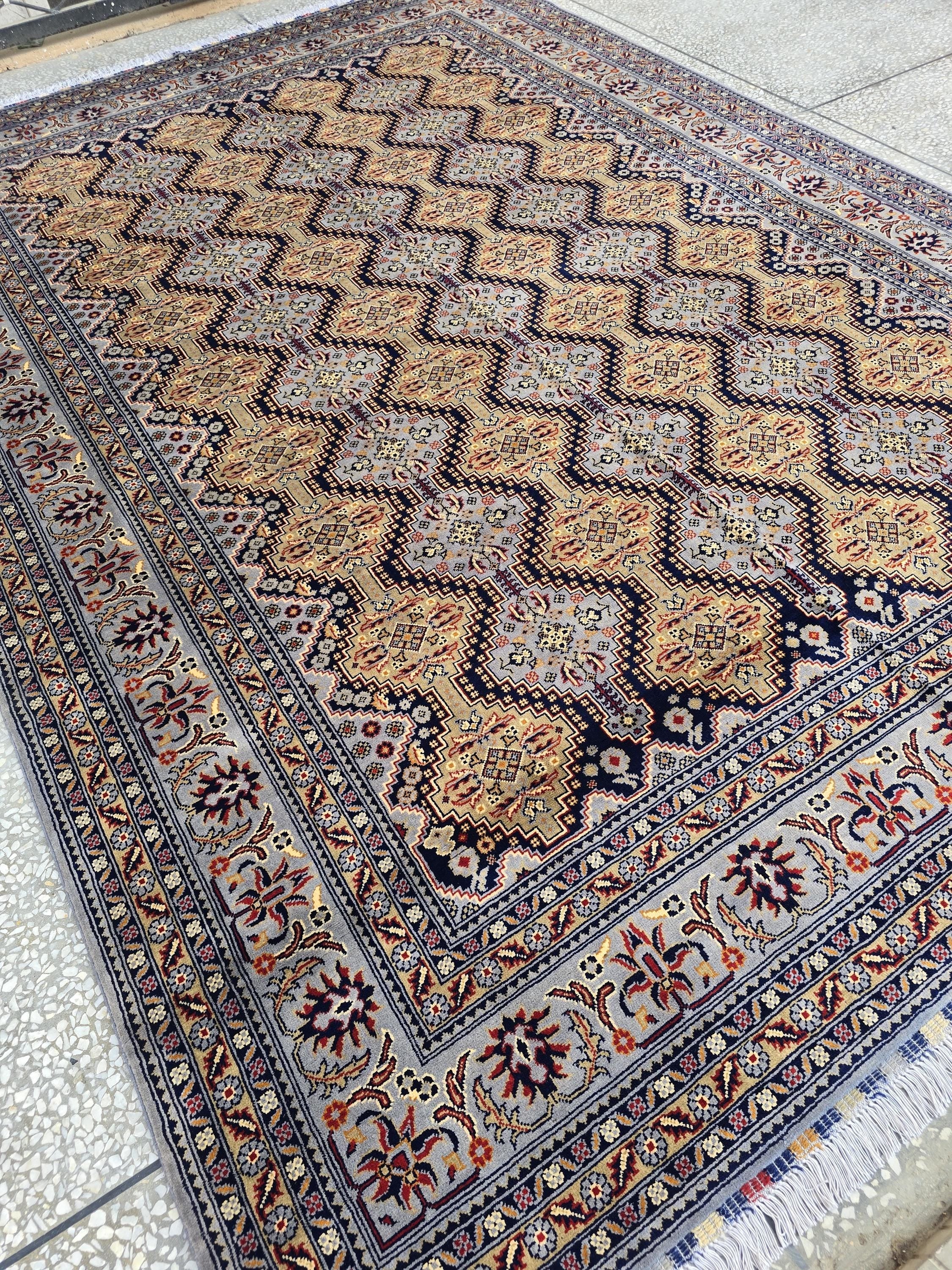 8x11ft, Large Handwoven Tribal Afghan Carpet, Turkmen Geometric Wool Area Rug, Boho Home Decor, Living Room Rug, Bedroom Rug 363x250 cm