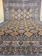 8x11ft, Large Handwoven Tribal Afghan Carpet, Turkmen Geometric Wool Area Rug, Boho Home Decor, Living Room Rug, Bedroom Rug 363x250 cm