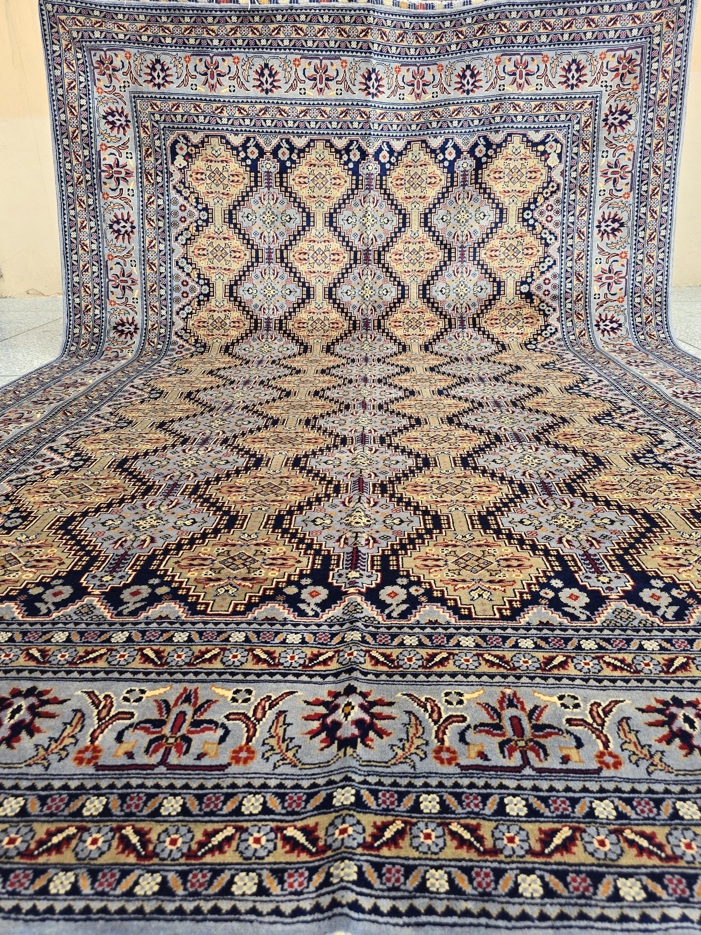 8x11ft, Large Handwoven Tribal Afghan Carpet, Turkmen Geometric Wool Area Rug, Boho Home Decor, Living Room Rug, Bedroom Rug 363x250 cm
