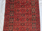 2x10 Vintage Bashiri Afghan Handmade Hallway Runner Rug, Turkmen Wool Area Rug, Long Narrow Rug For Entryway, Corridor Narrow Rug 61x315 cm