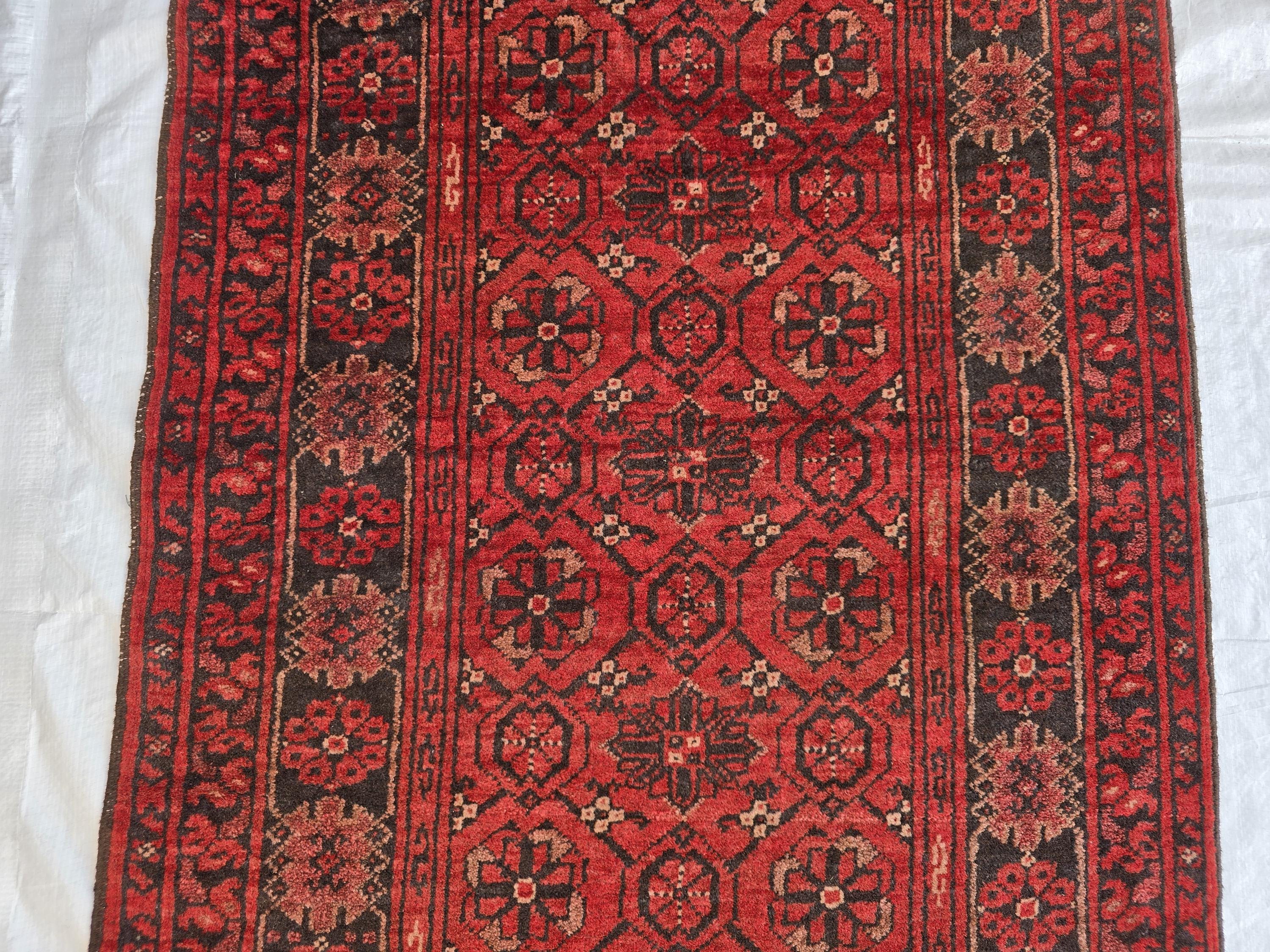 2x10 Vintage Bashiri Afghan Handmade Hallway Runner Rug, Turkmen Wool Area Rug, Long Narrow Rug For Entryway, Corridor Narrow Rug 61x315 cm