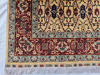 5x8ft Cream & Red Afghan Persian Rug – Hand-Knotted Floral Carpet, Wool Area Rug, Traditional Decor, Rug for Living Room, Bedroom Rug