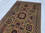 8.1 x 5.5 Mamluk Handwoven Afghan Rug, Turkmen Wool Area Vegetable Dyed Rug, High Pile Boho Home Decor Rug for Living Room, Bedroom Rug