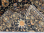 5x7ft Black Floral Afghan Rug – Handmade Wool Area Carpet – Botanical Design – Traditional Oriental Floor Rug – Boho Home Decor, Bedroom Rug