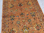 5x6ft Rust Floral Afghan Rug – Handmade Wool Oriental Carpet – Turkmen Botanical Design –Traditional Persian Style Area Rug, Living Room Rug