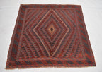 4x4Ft Square Area Rug, Afghan Handmade Mashwani Soft Rug, Tribal Rug, Turkmen Antique Geometric Rug, Rug Bedroom Rug, Dining Room Rug