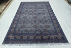 6x10 Large Bukhara Rug – Handwoven Silver Gray Wool Carpet – Traditional Afghan Design – Oriental Area Rug, Perfect for Living Room 300x199