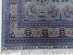 6x10 Large Bukhara Rug – Handwoven Silver Gray Wool Carpet – Traditional Afghan Design – Oriental Area Rug, Perfect for Living Room 300x199
