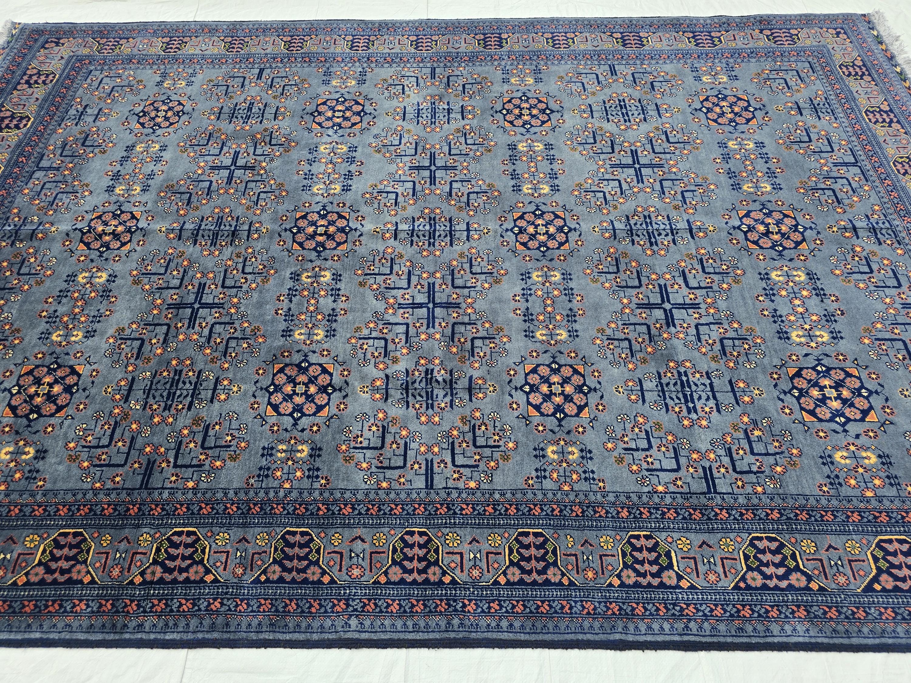 6x10 Large Bukhara Rug – Handwoven Silver Gray Wool Carpet – Traditional Afghan Design – Oriental Area Rug, Perfect for Living Room 300x199