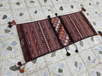 Tribal Afghan Saddlebag Rug – Vintage 4.9x2.1ft – Handmade Wool Bag for Horse, Camel, Wall Hanging