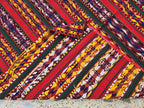 4'5x4'5 Square Kilim Afghan Handmade, Turkmen Geometric Wool Area Rug, Perfect for Dining Table, Living Room, Bedroom Rug 140x140