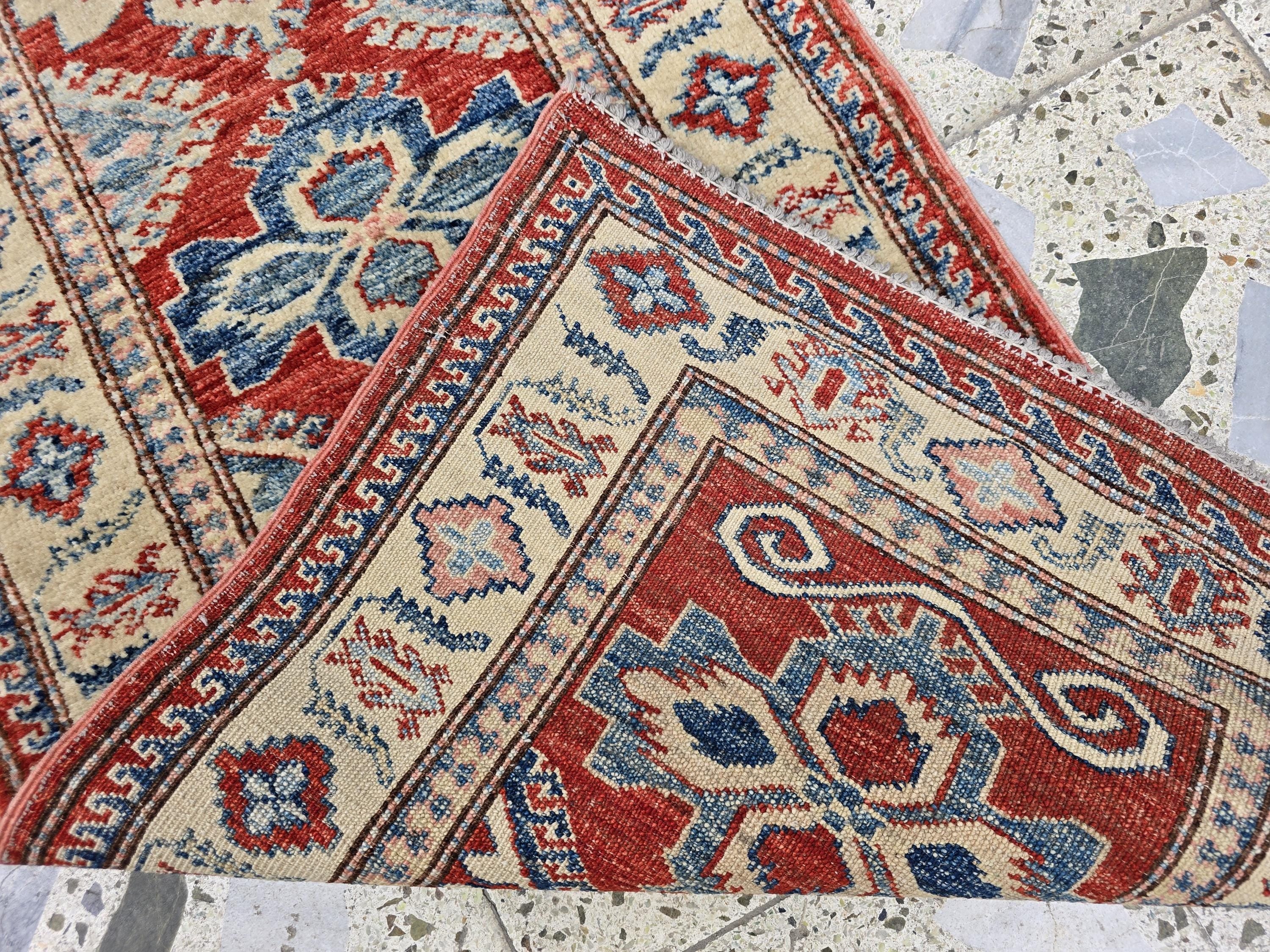 Vintage Kazak Hallway Narrow Runner, 2x6ft Afghan Handwoven Antique Rug, Narrow Corridor Runner, Entryway Rug, Hallway Rug 204 x 60