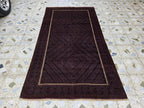 4x8 Vintage Baluchi Rug – Handwoven Tribal Afghan Wool Rug | Dark Geometric Design | Bohemian Floor Decor | Nomadic Carpet Art 233x130 cm