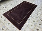 4x8 Vintage Baluchi Rug – Handwoven Tribal Afghan Wool Rug | Dark Geometric Design | Bohemian Floor Decor | Nomadic Carpet Art 233x130 cm