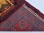 Afghan Handwoven Prayer Mat, Soft Pile Beljik Design 4.6x2.8ft, Turkmen Wool Area Rug, Handmade Wool Islamic Prayer Rug | Wall Hanging