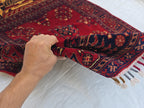Afghan Handwoven Prayer Mat, Soft Pile Beljik Design 4.6x2.8ft, Turkmen Wool Area Rug, Handmade Wool Islamic Prayer Rug | Wall Hanging