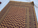 7x10 Beljik Kilim Afghan Handwoven Rug, Turkmen Herati Wool Large Area Rug, Boho Home decor Rug for living room, Bedroom Rug 294x208
