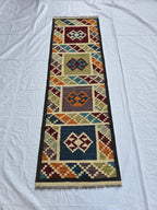 2x6 Handwoven Afghan Tribal Flatweave Kilim Runner, Turkmen Geometric Wool Rug, Hallway Rug, Narrow Rug, Kitchen Decor, Home Decor Rug