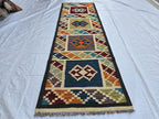 2x6 Handwoven Afghan Tribal Flatweave Kilim Runner, Turkmen Geometric Wool Rug, Hallway Rug, Narrow Rug, Kitchen Decor, Home Decor Rug