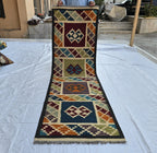 2x6 Handwoven Afghan Tribal Flatweave Kilim Runner, Turkmen Geometric Wool Rug, Hallway Rug, Narrow Rug, Kitchen Decor, Home Decor Rug