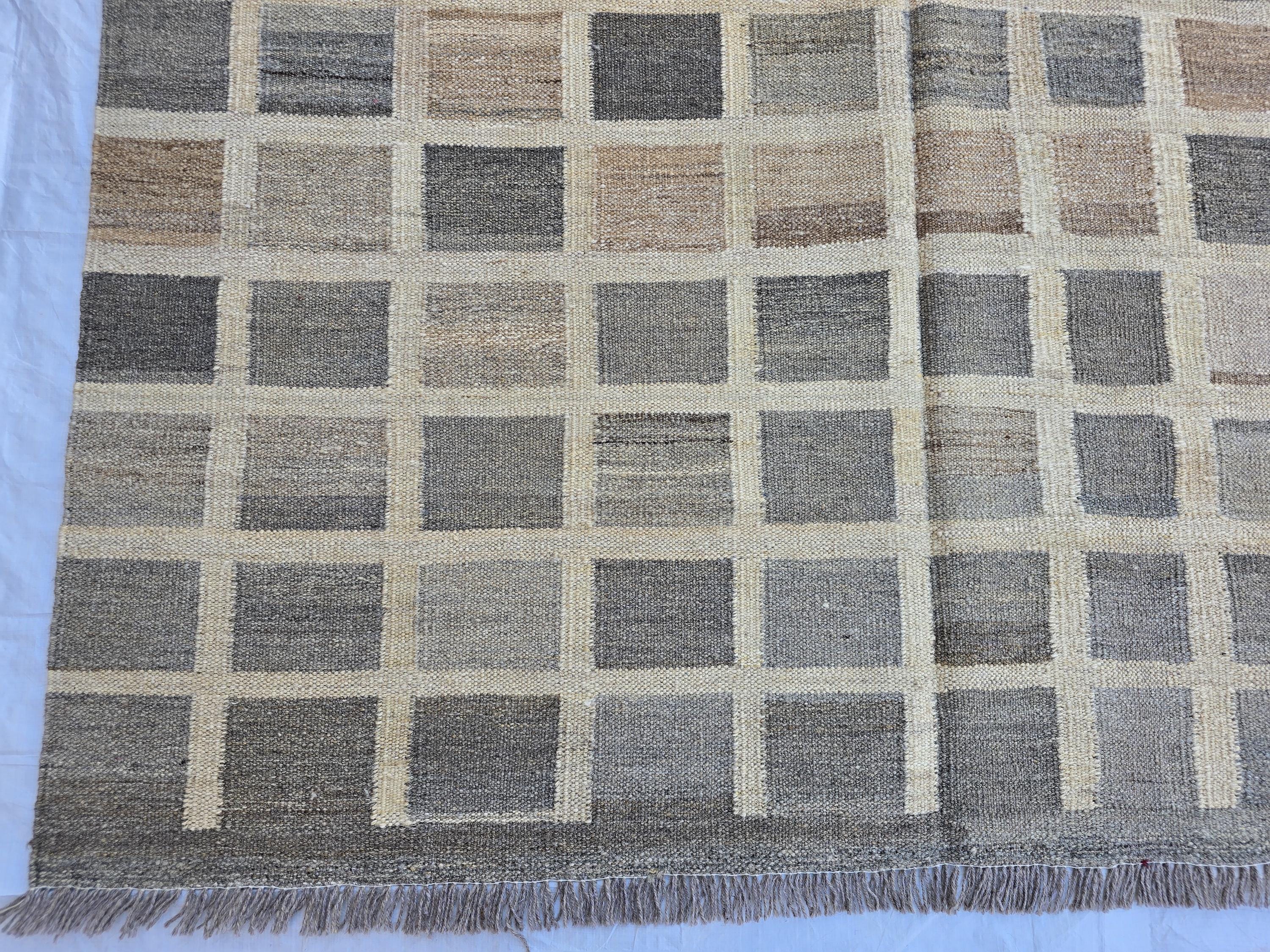 5x7 Antique Afghan Kilim Rug, Turkmen Geometric Wool Area Rug, Boho Home Decor, Flatweave Persian Kilim, Bedroom Rug, Kids Room