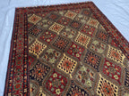 5x7 Soft Afghan Handmade Carpet, Turkmen Oriental Wool Area Rug, Boho Home Decor, Rug for Living Room, Bedroom Rug, Office Rug 150x200 cm