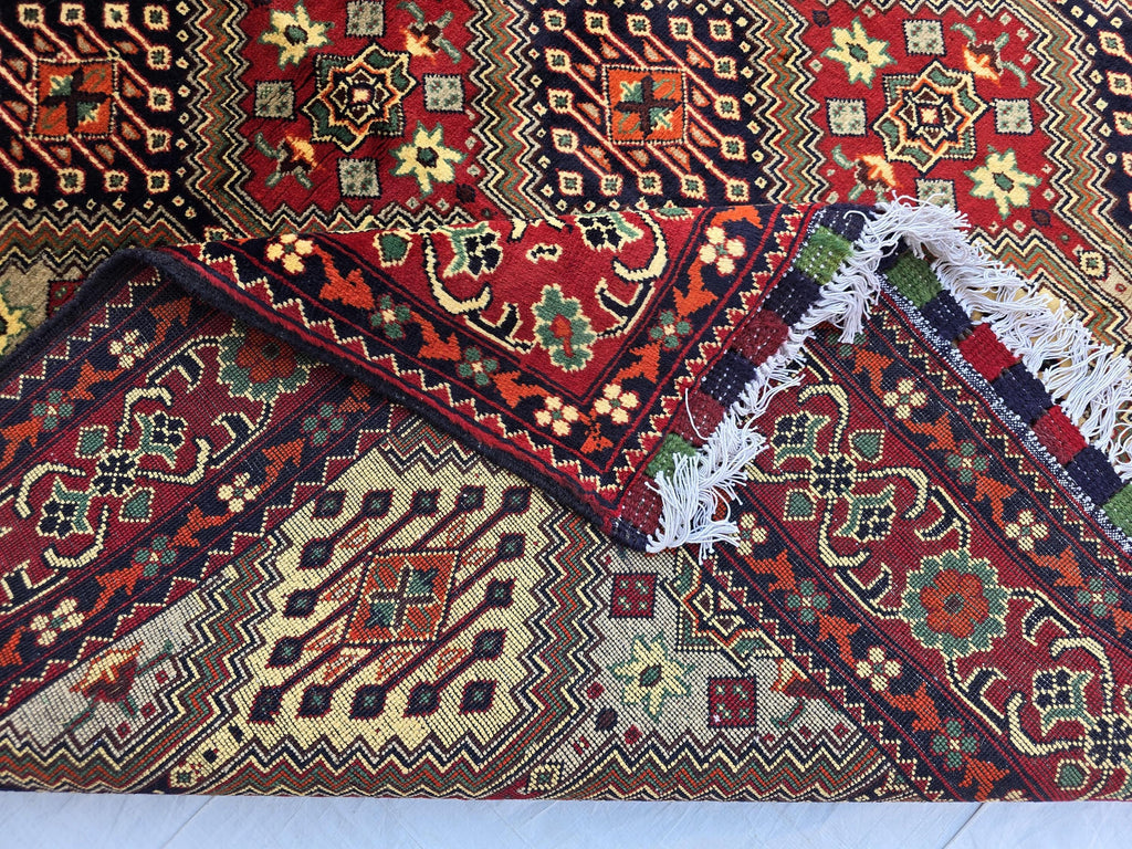 5x7 Soft Afghan Handmade Carpet, Turkmen Oriental Wool Area Rug, Boho Home Decor, Rug for Living Room, Bedroom Rug, Office Rug 150x200 cm