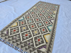 3x6 Handwoven Afghan Kilim Rug, Home Decor Rug, Turkmen Oriental Wool Rug, Hallway Rug, Entrance Rug, Living Room Rug, Kitchen Rug